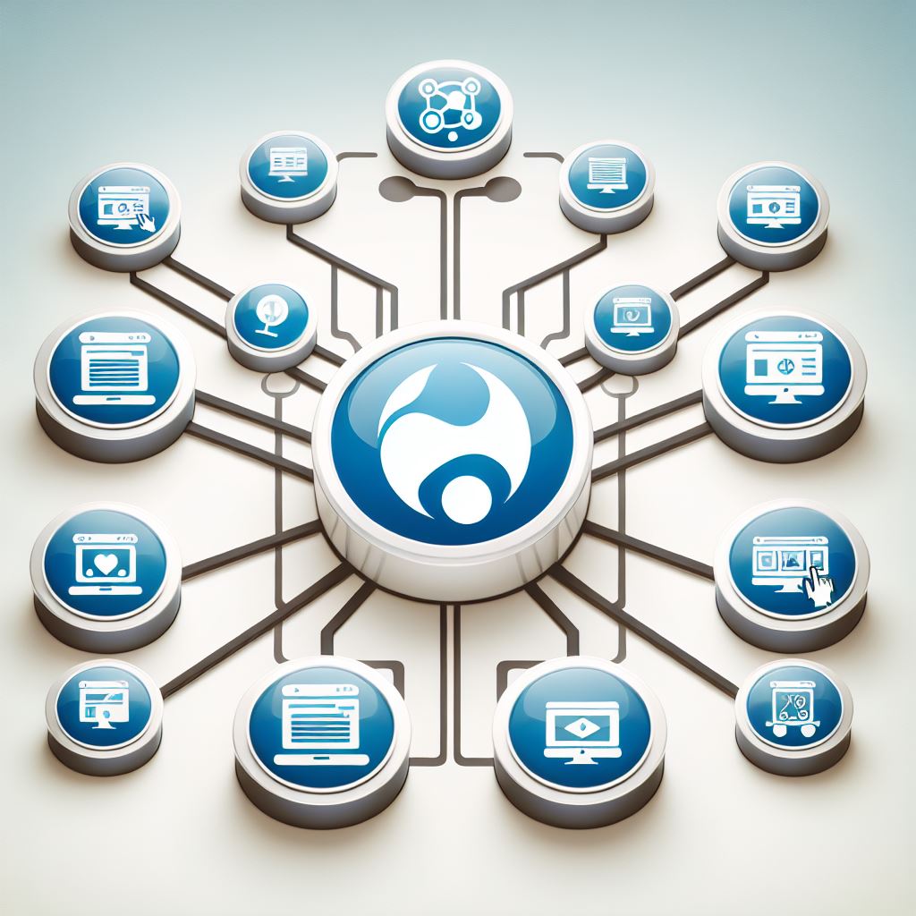 Een door AI gegenereerd plaatje van Drupal Multisites