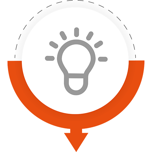 Infographic met icoontje van een brandend lampje