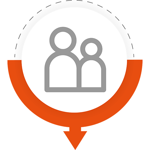 Infographic met icoontje van 2 poppetjes