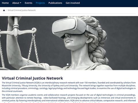 screenshot VirtualCriminalJustice homepage