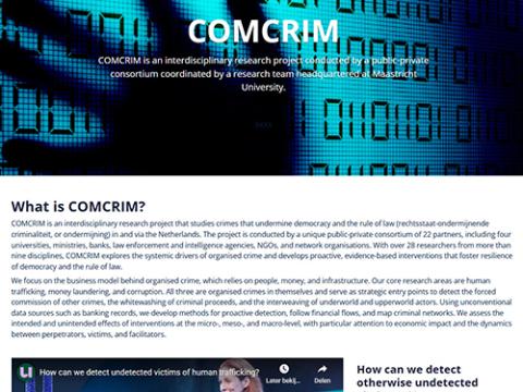 screenshot comcrim homepage